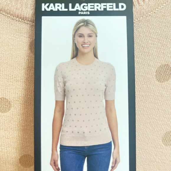 Baby pink Karl Lagerfield short sleeved sweater - Picture 2 of 6